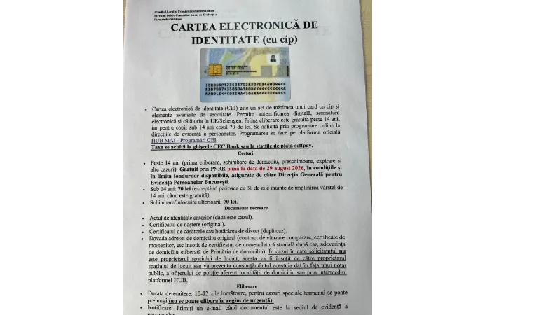CARTEA ELECTRONICA DE IDENTITATE CU CIP