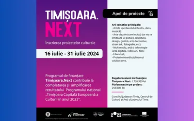 „Timișoara.Next”, o nouă posibilitate de finanțare prin programul Timișoara Capitală Europeană a Culturii în anul 2023