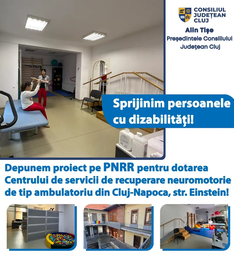 Consiliul Județean modernizează cu bani europeni Centrul de Servicii de Recuperare Neuromotorie de tip Ambulatoriu