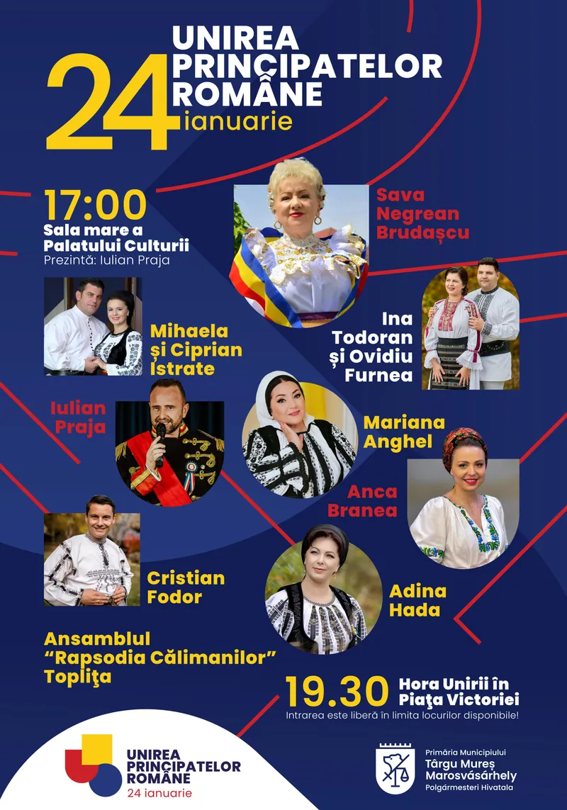 24 ianuarie: Spectacol aniversar la Palatul Culturii, de Ziua Unirii Principatelor Române!