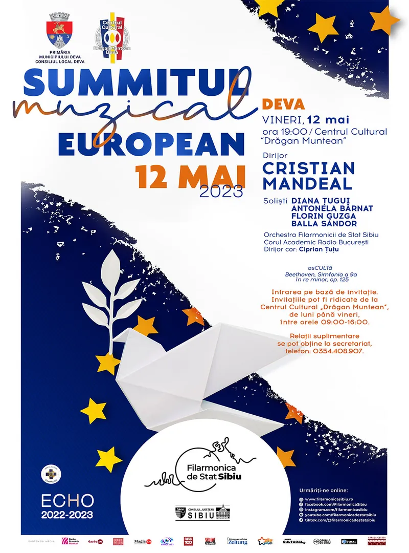 Ziua Europei sărbătorită la Deva printr-un concert extraordinar, cu peste 100 de artiști !