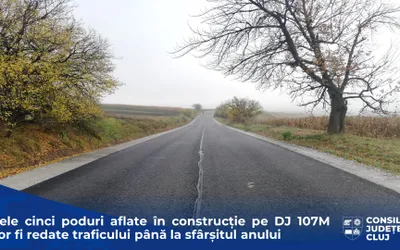 Cele cinci poduri aflate în construcție pe drumul județean 107M vor fi redate traficului până la sfârșitul anului