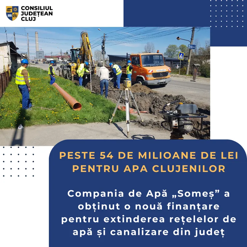 Peste 54 de milioane de lei pentru apa clujenilor