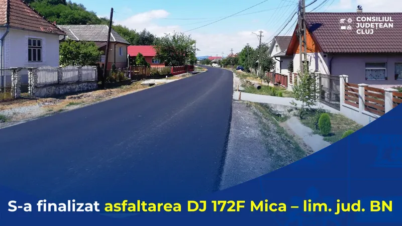 Comunicat de presă | Consiliul Județean Cluj a finalizat lucrările de asfaltare pe raza comunei Mica
