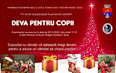Devenii sunt invitați la evenimentul caritabil Deva pentru copii