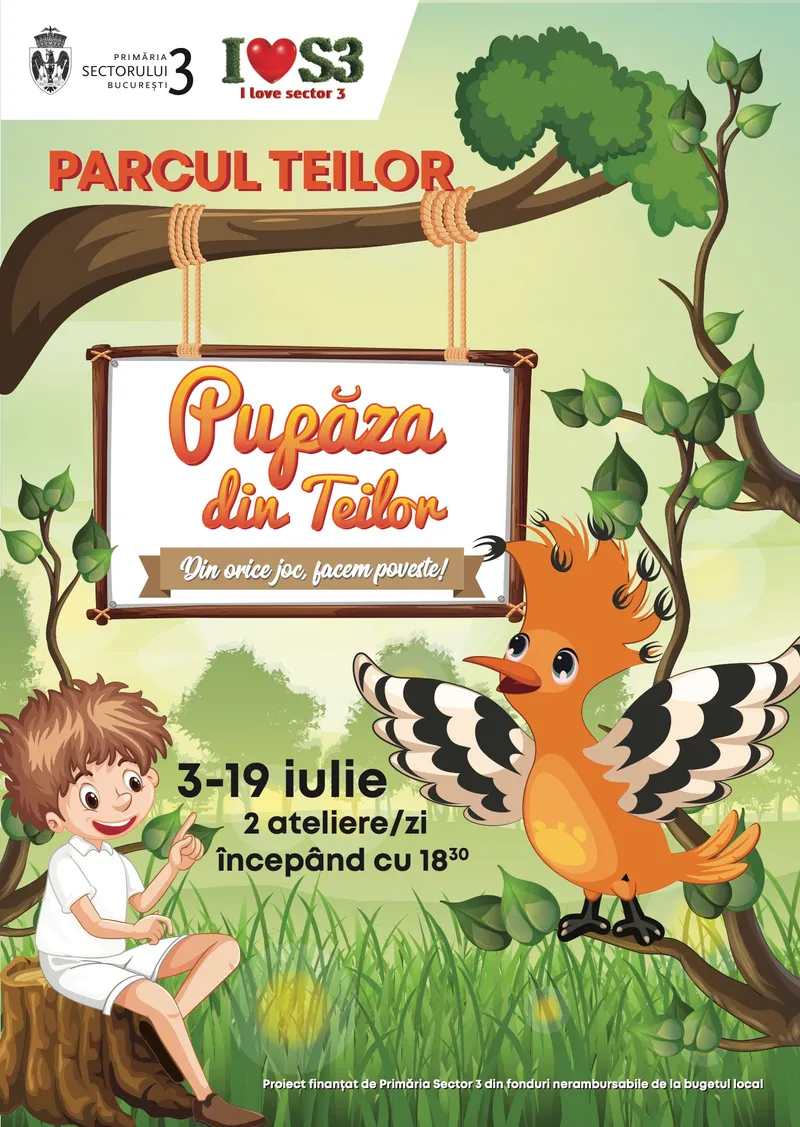 Joaca de-a poveștile pentru copii, în Parcul Teilor