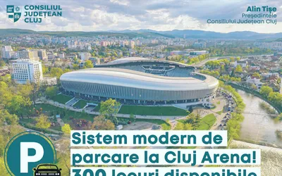 CJ Cluj a achiziționat un sistem modern de parcare la Cluj Arena, înlocuindu-l pe cel din 2011