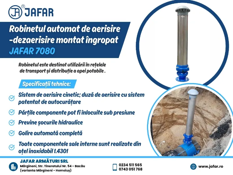 Robinet automat de aerisire-dezaerisire montat îngropat JAFAR 7080