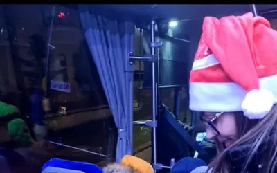 Moș Nicolae a călătorit cu autobuzele școlare