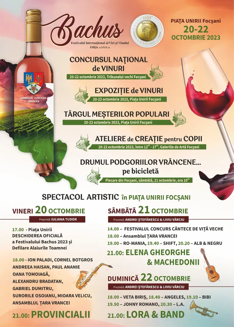 Invitație inaugurare Tribunal și deschidere Festivalul ”Bachus”