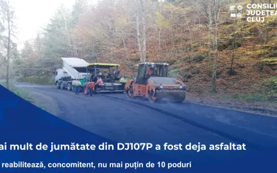 Mai mult de jumătate din drumul județean 107P a fost deja asfaltat