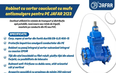 Robinet cu sertar cauciucat cu mufe antismulgere pentru PE JAFAR 2123