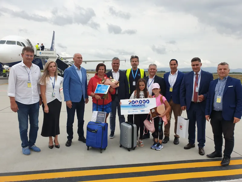 Pasagerul cu numărul 200.000 al Aeroportului Internaţional Braşov-Ghimbav