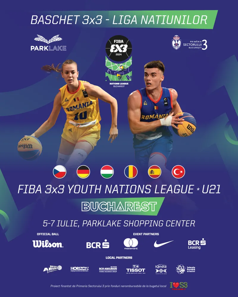 Festival urban de baschet 3x3 în Sectorul 3!  România se duelează în Liga Națiunilor