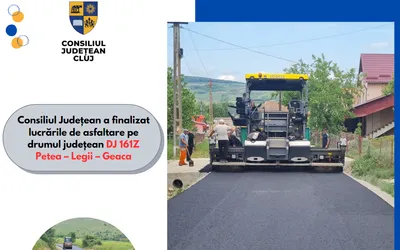 Consiliul Județean a finalizat lucrările de asfaltare pe drumul județean DJ 161Z Petea – Legii – Geaca