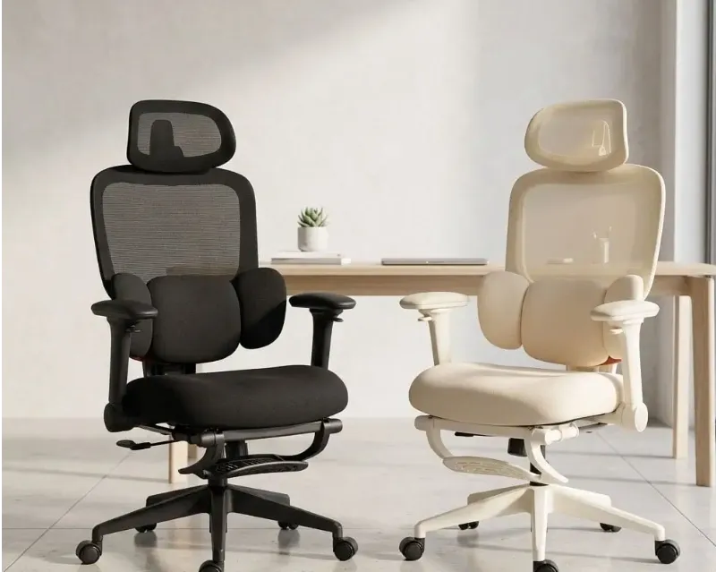 Scaune ergonomice SYYT 9523 Negru și Crem