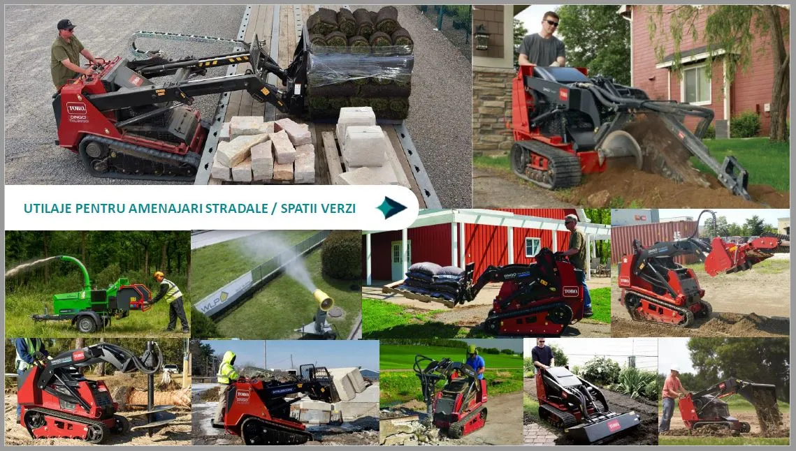 Utilaje pentru amenajari stradale si spatii verzi