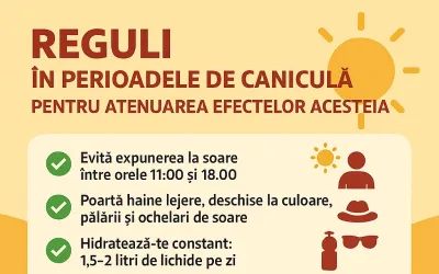 Recomandări pentru populație în perioadele de caniculă
