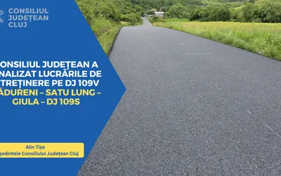 Consiliul Județean a finalizat lucrările de întreținere pe DJ 109V Pădureni – Satu Lung – Giula – DJ 109S
