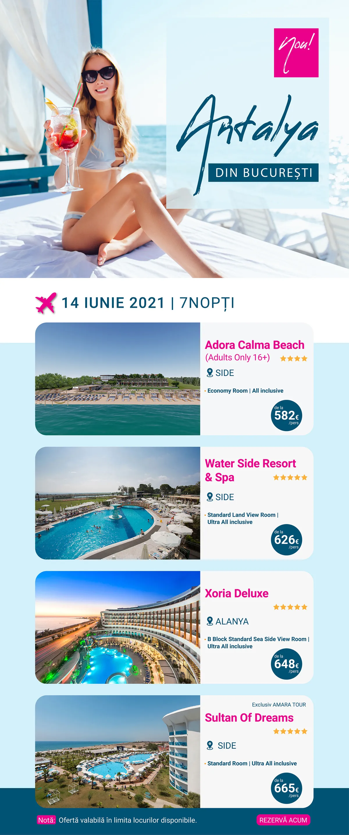 Early Booking Antalya ✈ din Bucuresti