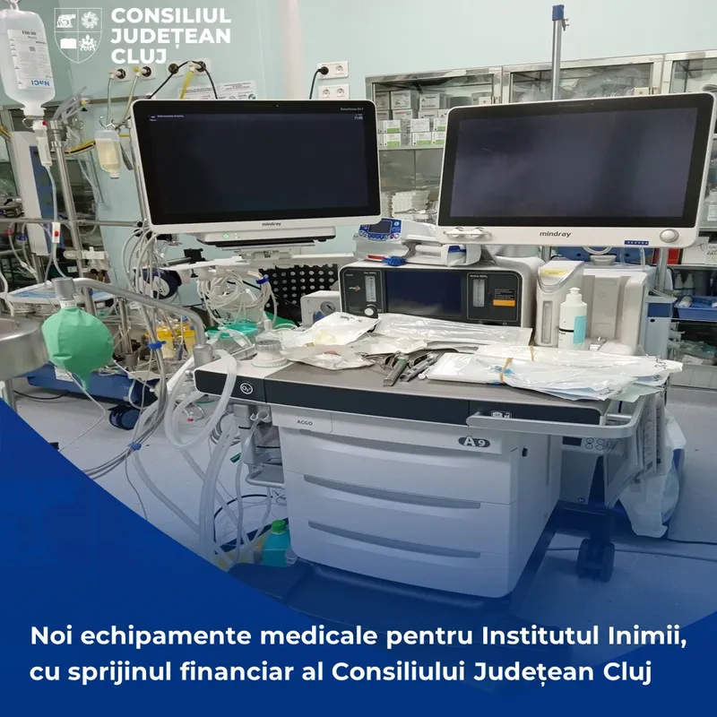 Noi echipamente medicale pentru Institutul Inimii, cu sprijinul financiar al Consiliului Județean Cluj