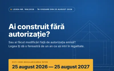 Primăria Turda anunță: Legea nr. 169/2026 permite regularizarea construcțiilor neautorizate până la 25 august 2027