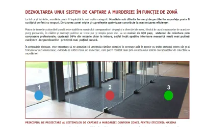 Dezvoltarea unui sistem de captare a murdăriei in funcție de zonă.