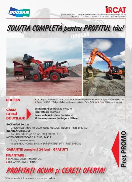Promotii - DOOSAN Heavy Equipment – Putere si Fiabilitate !