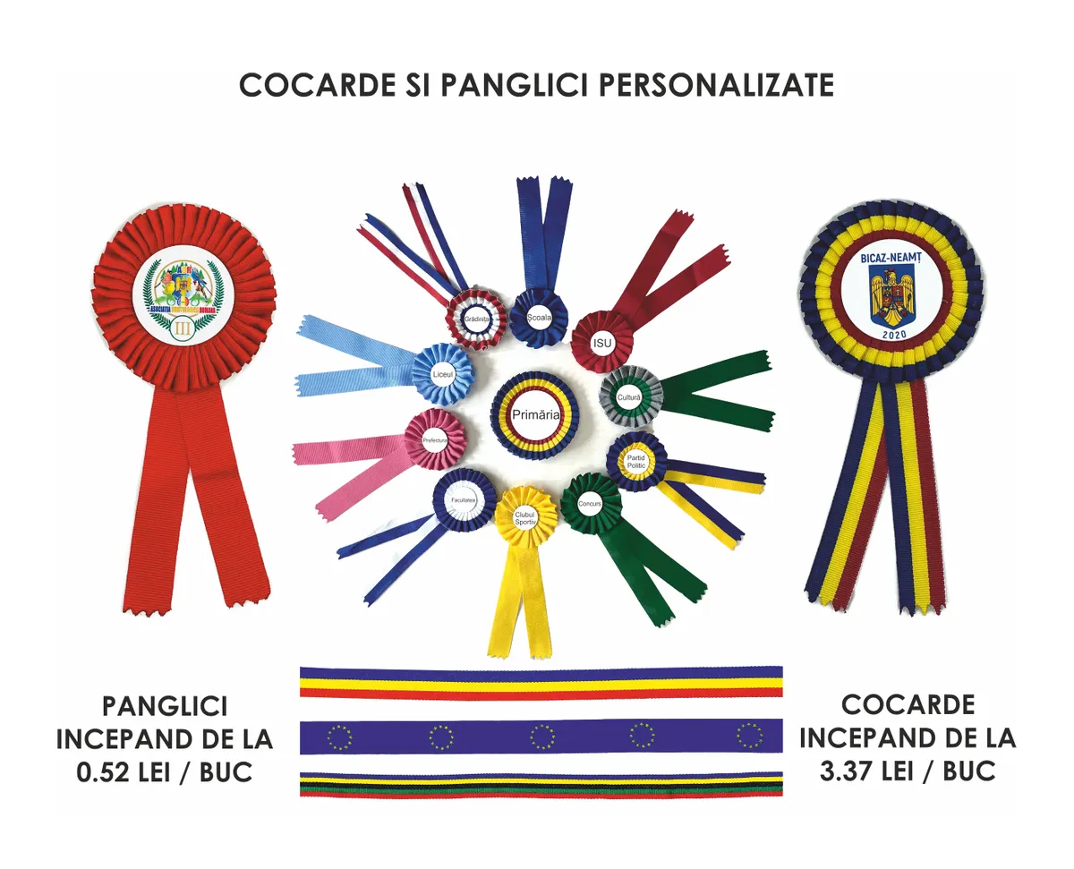 Panglici si cocarde personalizate