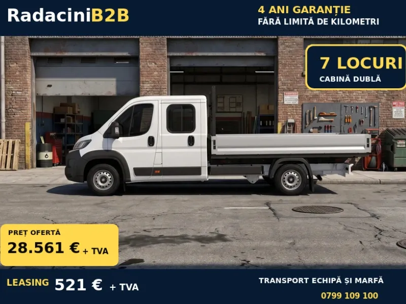 FIAT Ducato Maxi Cabină Dublă cu Benă – 2.2 Diesel, 140 CP