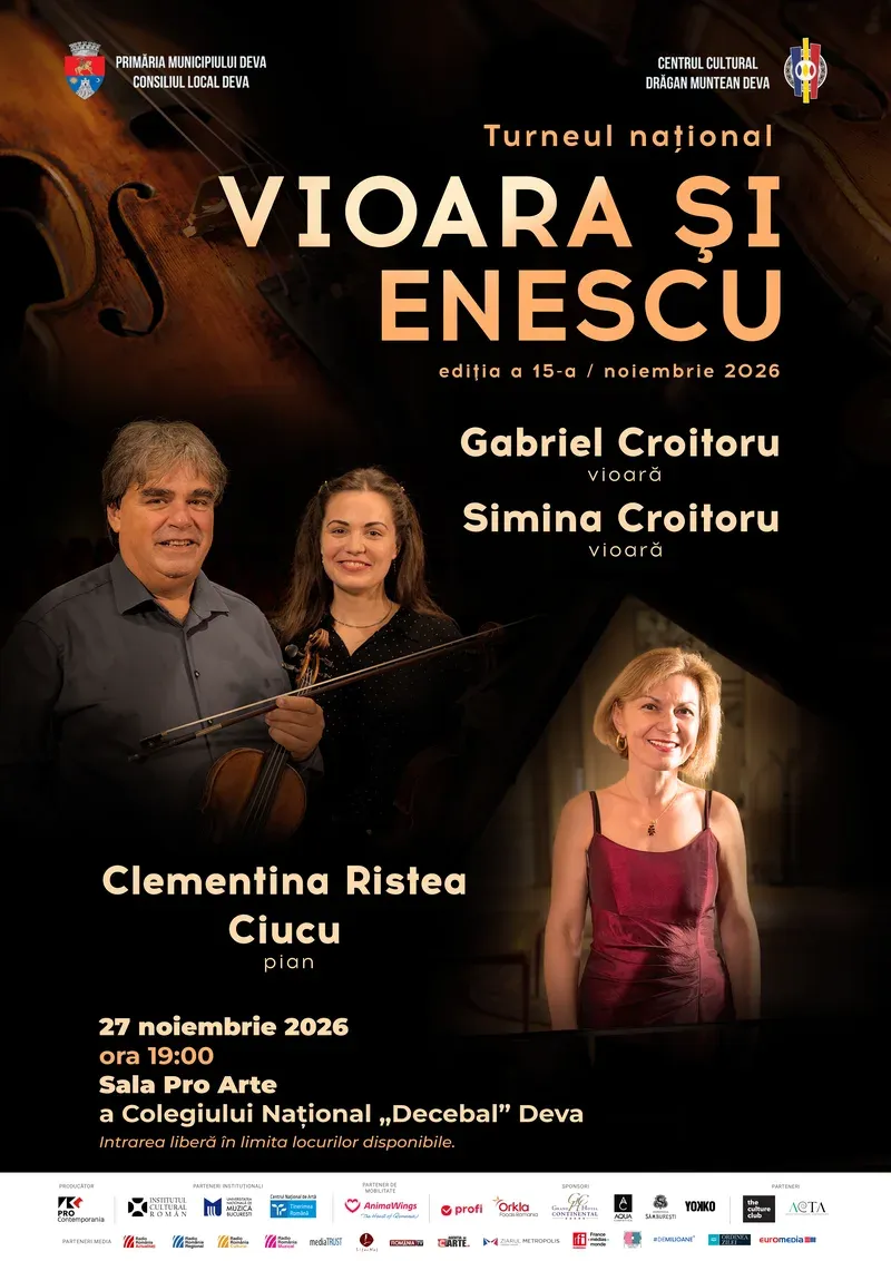 Turneul Național „Vioara și Enescu” ajunge la Deva — concert pe 27 noiembrie 2026