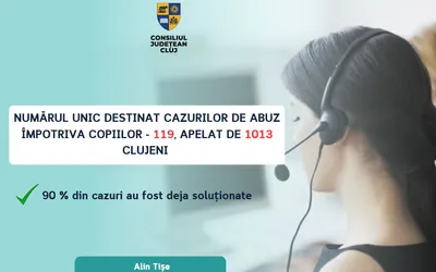 Numărul unic destinat cazurilor de abuz împotriva copiilor - 119, apelat de peste 1000 de clujeni
