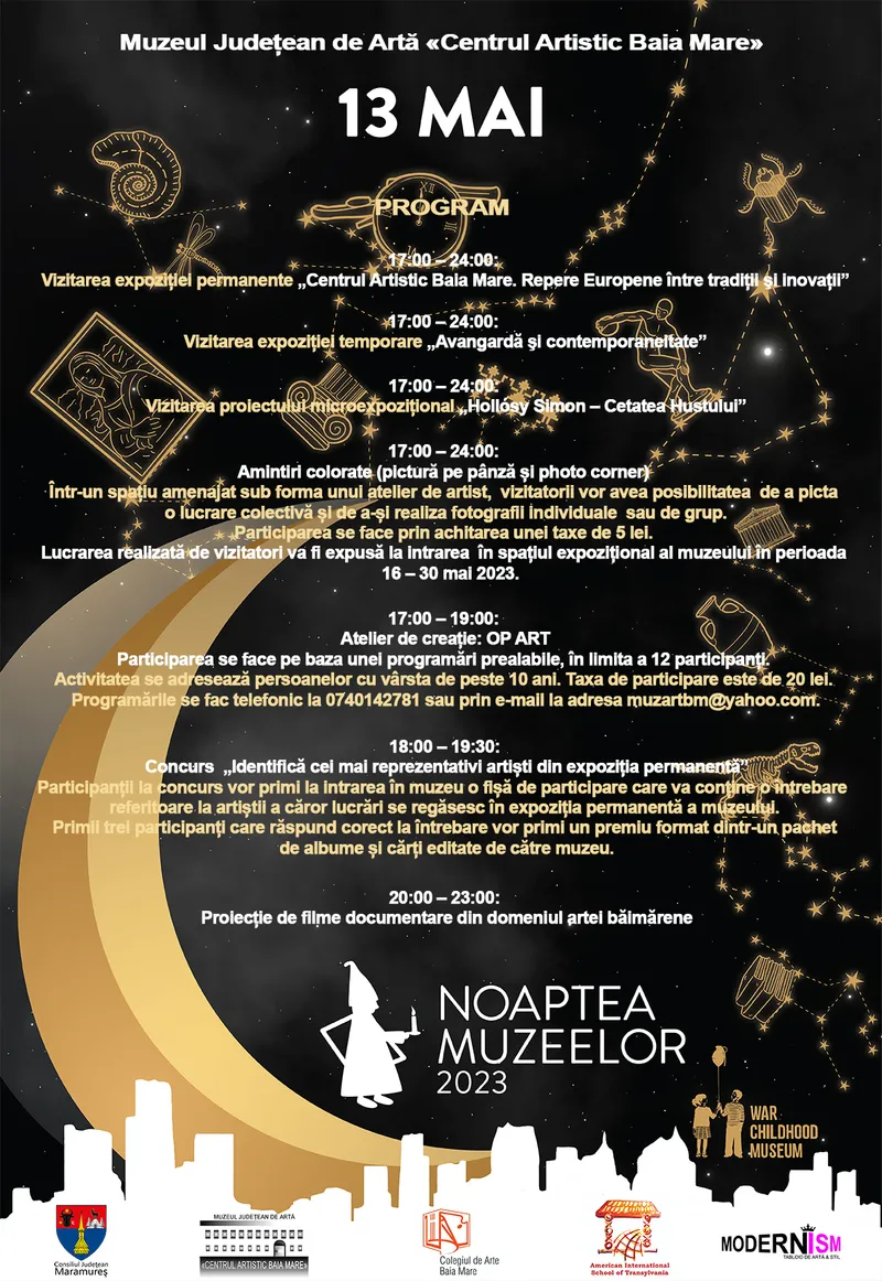 NOAPTEA MUZEELOR 2023 ÎN MARAMUREȘ: LIBER LA EXPOZIȚIILE ȘI ACTIVITĂȚILE MUZEELOR