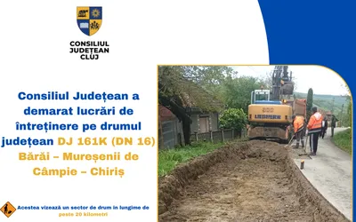 Consiliul Județean a demarat lucrări de întreținere pe drumul județean DJ 161K (DN 16) Bărăi – Mureșenii de Câmpie – Chiriș