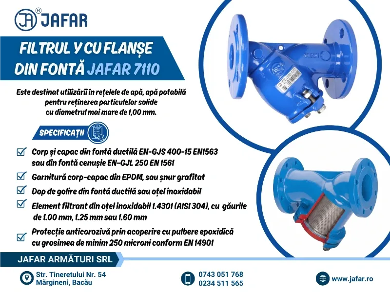 Filtru Y cu flanșe din fontă JAFAR 7110