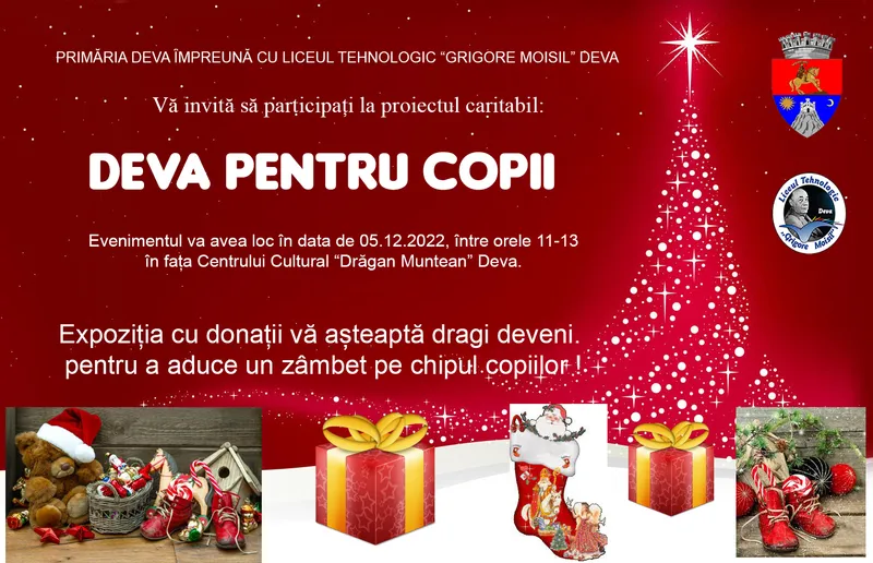 Devenii sunt invitați la evenimentul caritabil Deva pentru copii
