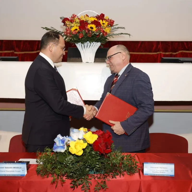 Protocol de înfrățire semnat între Focșani și Bălți din Republica Moldova
