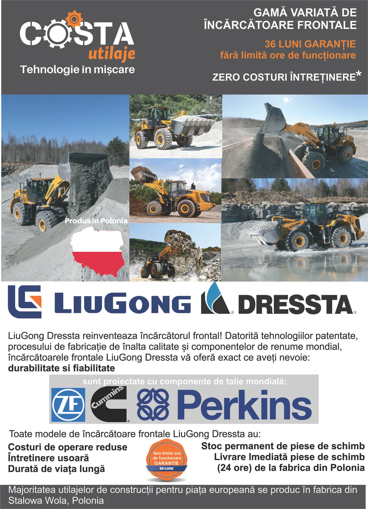 GAMĂ VARIATĂ DE  ÎNCĂRCĂTOARE FRONTALE