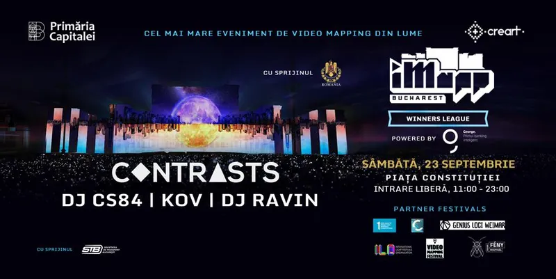 Sâmbătă, 23 septembrie, iMapp Bucharest: 12 ore de artă, tehnologie și bună dispoziție în Piața Constituției