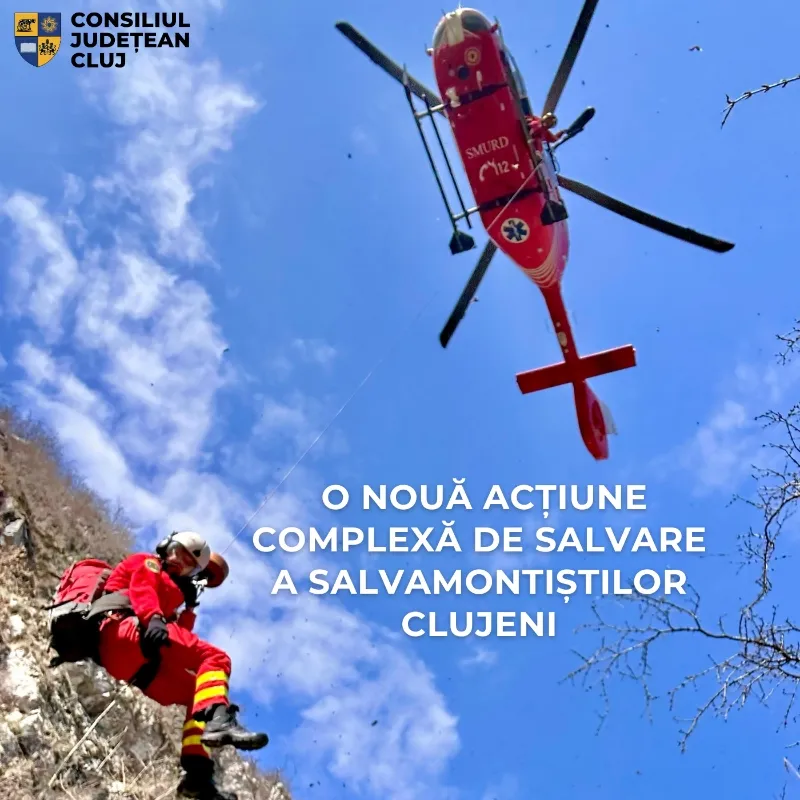 O nouă acțiune complexă de salvare a salvamontiștilor clujeni
