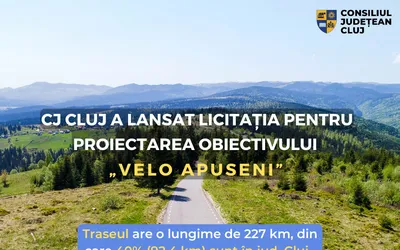 Consiliul Județean Cluj a lansat licitația pentru proiectarea obiectivului „Velo Apuseni”