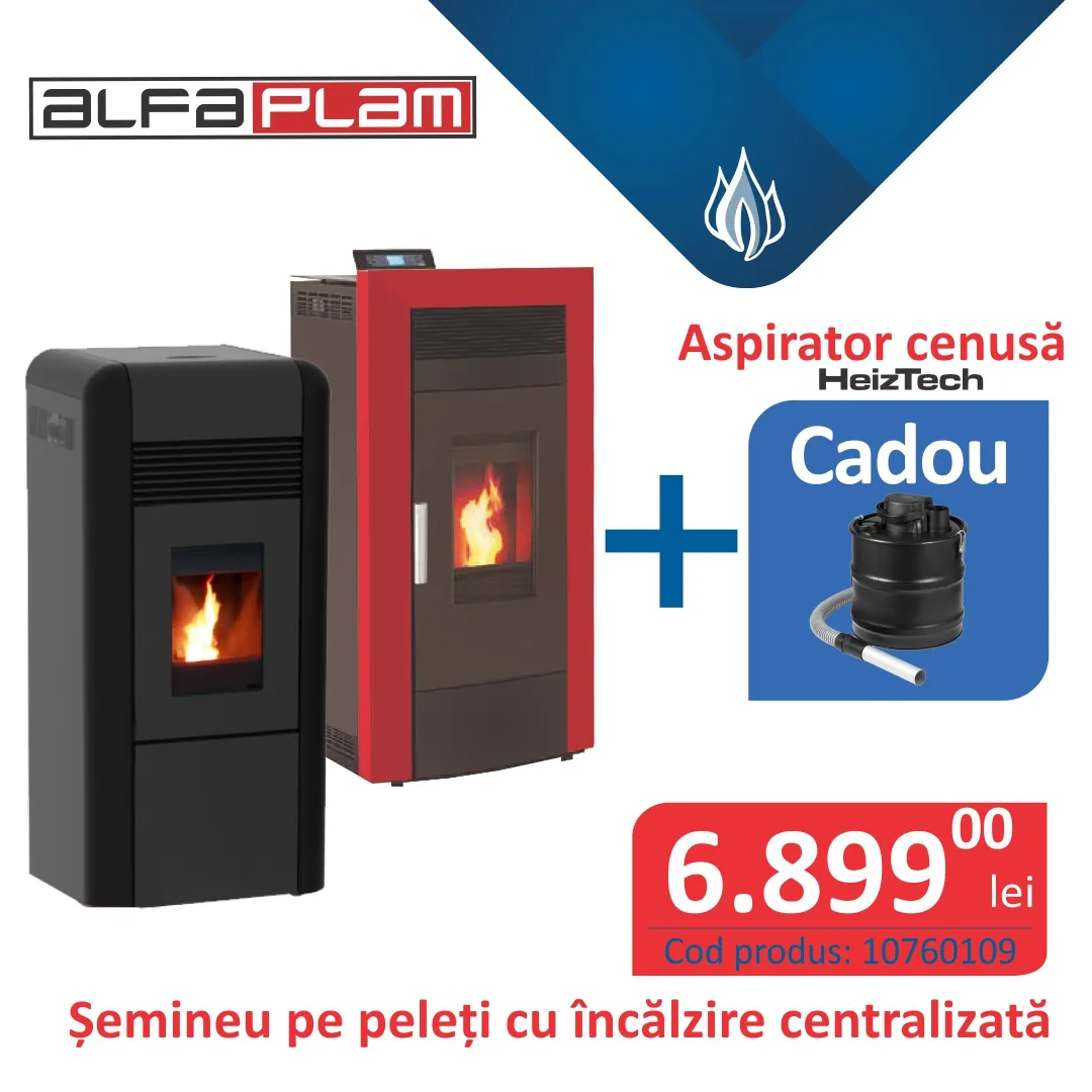 Șemineu pe peleți cu încălzire centralizată