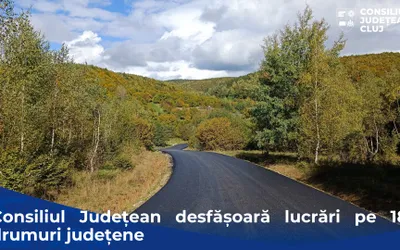 Consiliul Județean desfășoară lucrări pe 18 drumuri județene