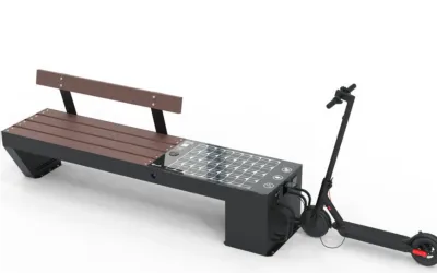 Banca Inteligentă din StrongPlast (produs 100% ecologic)cu încărcare Trotinete Electrice