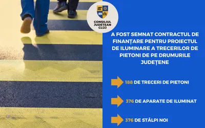 Consiliul Județean a semnat contractul de finanțare europeană pentru iluminarea trecerilor de pietoni de pe drumurile județene