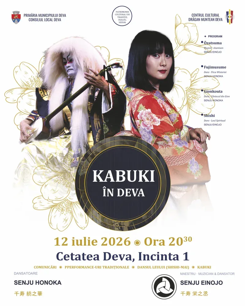 Deva găzduiește o seară de Kabuki susținută de Școala Senju — 12 iulie 2026