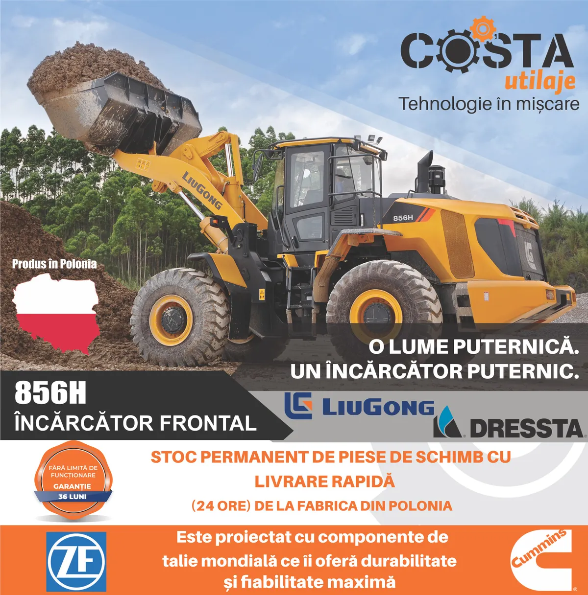 856H Încărcător frontal LiuGong Dressta - fabricat în Polonia