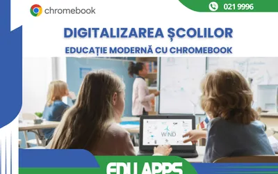 Digitalizarea școlilor – Tehnologia viitorului pentru educație modernă cu Chromebook Flip CR12