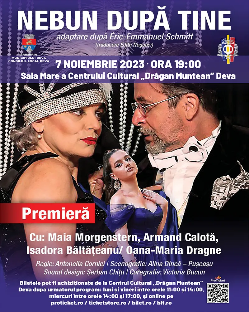 Piesa de teatru ,,Nebun după tine” se joacă la Deva!