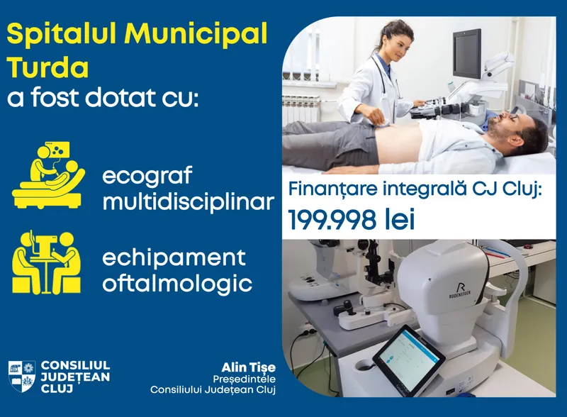 Noi echipamente medicale în dotarea Spitalului Municipal Turda, finanțate de Consiliul Județean Cluj